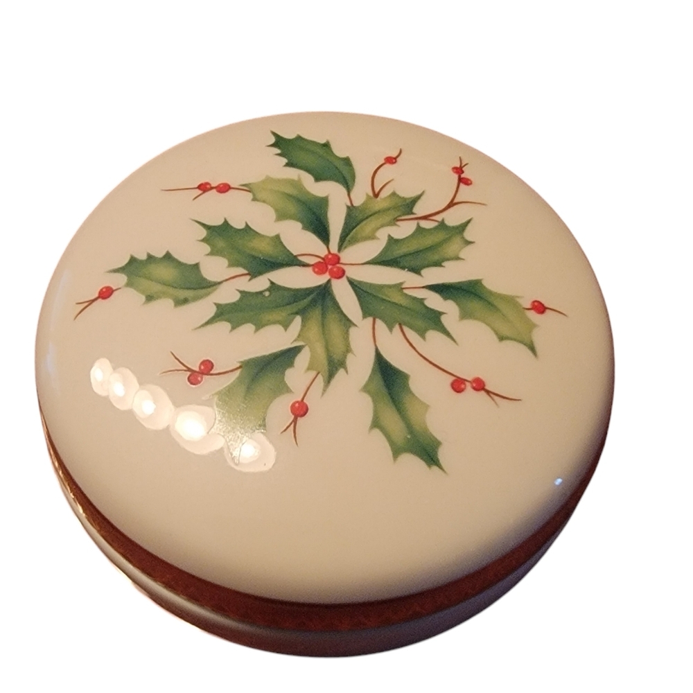 LENOX‎ DIMENSION COLLECTION Holiday Candy Trinket Dish Mistletoe Christmas